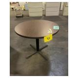 Round Laminate Breakroom Table with X-Base