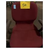 Burgundy Fabric Office Task Chair with Armrests