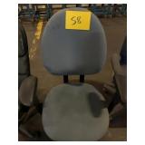 Blue Fabric Task Office Chair with Adjustable Back