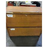 Vintage Two-Drawer Wooden Filing Cabinet