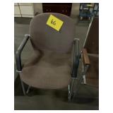 Taupe Fabric Guest Office Chair with Metal Frame