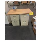 Office Desk with Integrated Three-Drawer and...