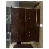 Dark Wood Two-Drawer Lateral Filing Cabinet