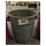 Industrial Grey Plastic Trash Can with Basura...