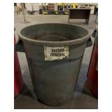 Industrial Grey Plastic Trash Can with Basura...