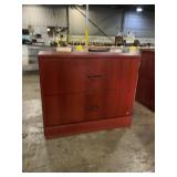 Two Drawer Lateral Filing Cabinet Mahogany Finish