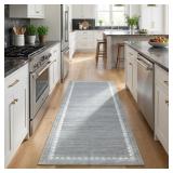 MilleLoom Washable Rug 2x6 Runner Rug Scalloped...