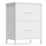 SONGMICS Nightstand with 2 Fabric Drawers,...