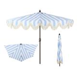 JONATHAN Y Beverly 9 ft. Striped Half Umbrella,...