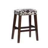 Linon Harlow Brown Cow Print 30 Inch Seat...