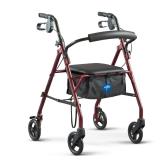 Medline Steel Rollator Walker with Seat,...