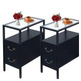 VECELO End Tables, 24' Height Narrow...