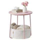 SONGMICS HOME Small Side Table, Round End...