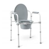 Medline 3-in-1 Elongated Bedside Commode,...