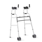 Medline Upright Walker with 5' Dual Wheels,...