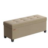 SONGMICS Storage Ottoman Bench, Foldable Foot...