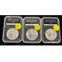 (3) PCS Slabbed Morgan Dollars 1886-87-1900