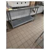 SS TABLE W/UNDERSHELF