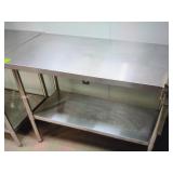 SS WORK TABLE WITH UNDERSELF AND CAN OPENER