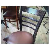 DARK WOOD BACK PADDED DINING ROOM CHAIRS