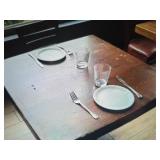 WOODEN DARKER WOOD SQUARE TOP DINING ROOM TABLES