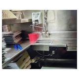 L SHAPE DISHWASHING STATION WITH FAUCET AND