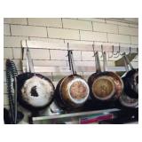 LOT OF FRYING PANS