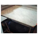 SS CORNER WORK TABLE WITH MARBLE TOP AND UNDER