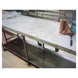 SS WORK TABLE WITH UNDERSELF AND MARBLE TOP