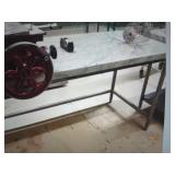 SS WORK TABLE WITH MARBLE TOP