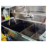 SS 3 COMPARTMENT SINK WITH FAUCET AND DRAIN