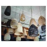 LOT OF HANGING FIXTURES, ASSORTED TEXTURES AND
