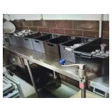 SS WORK TABLE WITH UNDERSHELF AND CAN OPENER