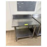 SS TABLE W/ BACKSPLASH