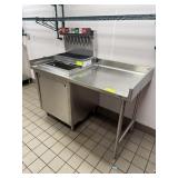 SS TABLE W BACKSPLASH