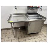 SS TABLE W/ BACKSPLASH