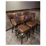 BROWN LEATHER BAR STOOL
