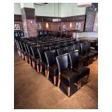 BLACK LEATHER WOODEN CHAIRS