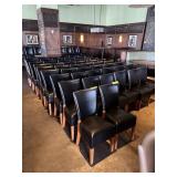 BLACK LEATHER WOODEN CHAIRS