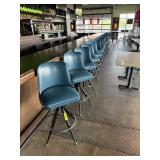 BLUE LEATHER BAR STOOLS