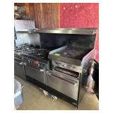 GARLAND 4 BURNER W RAISED GRIDDLE