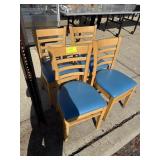 BLUE LEATHER SEAT CHAIRS
