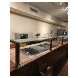 BRASS & GLASS SNEEZE GUARD