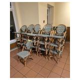 GREN AND WHITE  WEAVE CHAIRS