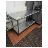SS TABLE  W/UNDERSHELF