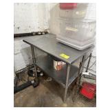 SS TABLE W UNDERSHELF