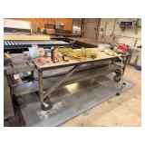 METAL WORK TABLE ON CASTER