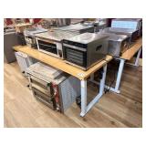 WOODEN TABLE WITH WHITE LEGS