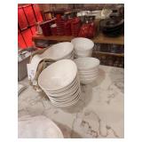 ASSORTED WHITE BOWLS AND SPECIALTY PLATE