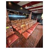 RED LEATHER SEAT WOODEN CHAIRS